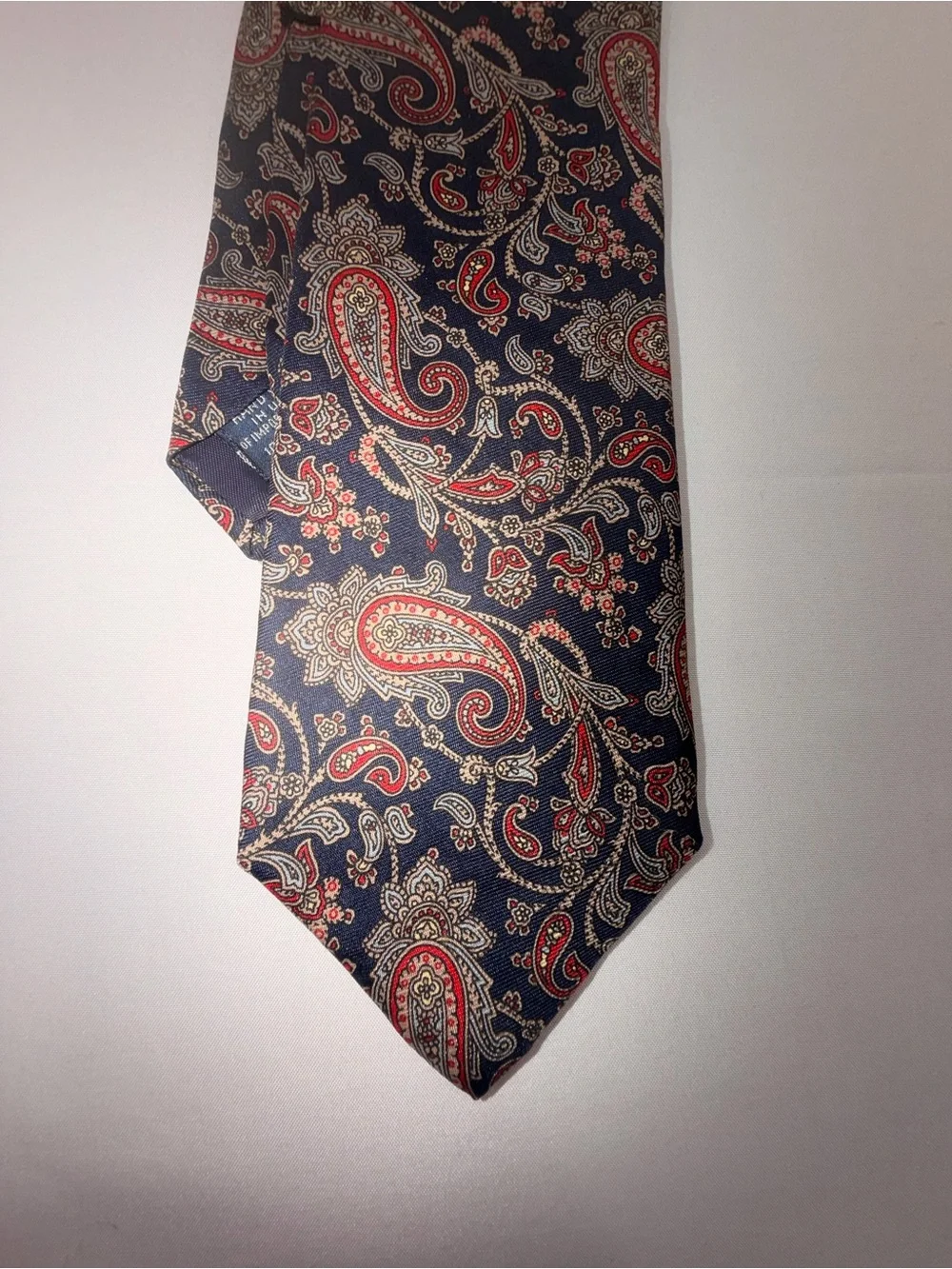 Vintage Lands’ End  Direct Merchants 100% Silk Paisley Necktie Made in USA